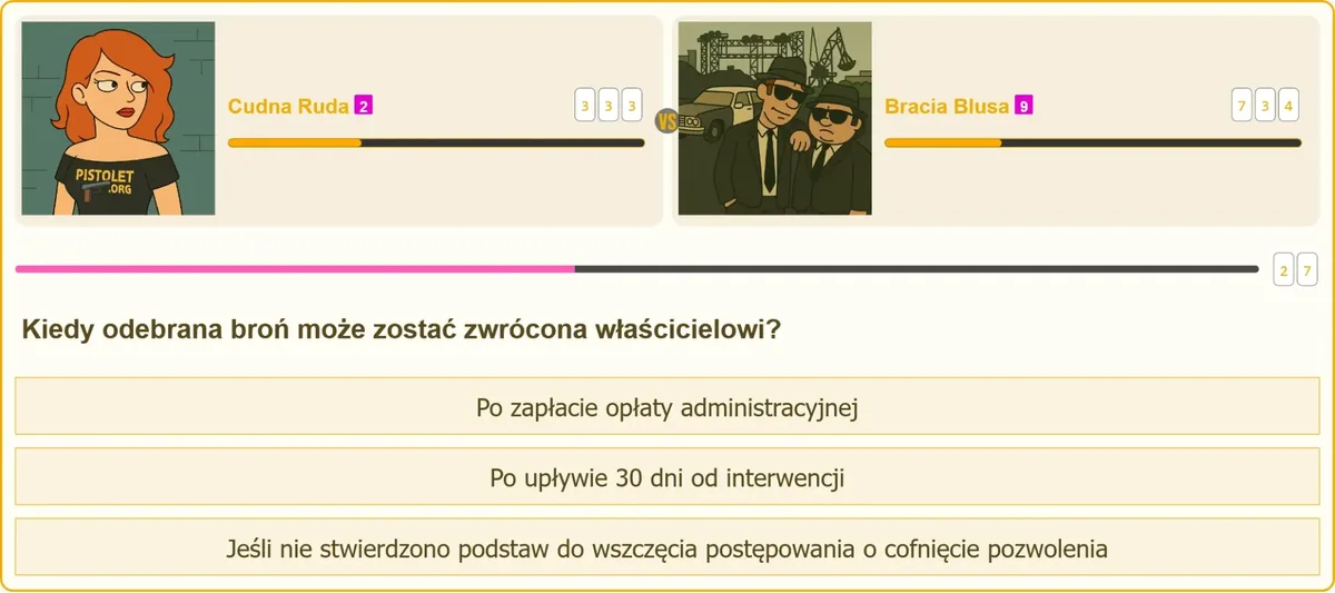Zwrot broni odebranej czasowo przez Policję