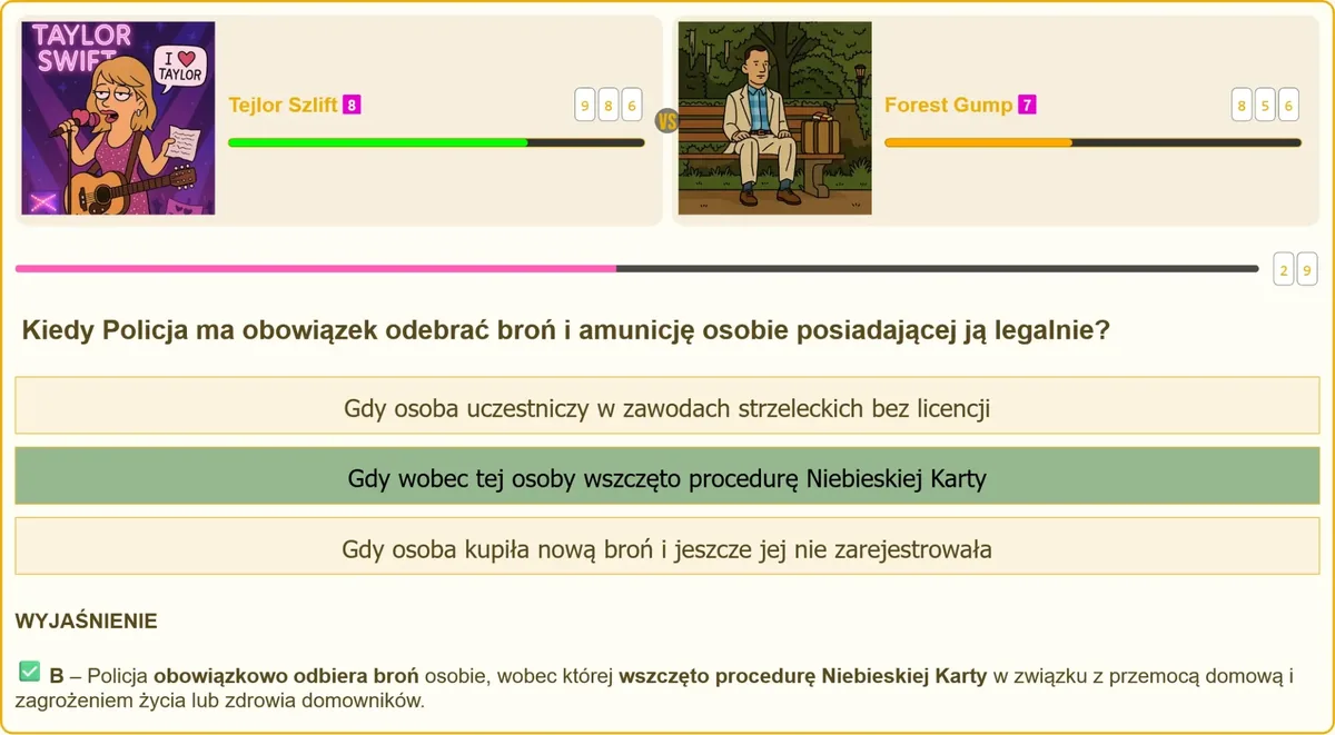 Obowiązkowe odebranie broni w związku z procedurą Niebieskiej Karty