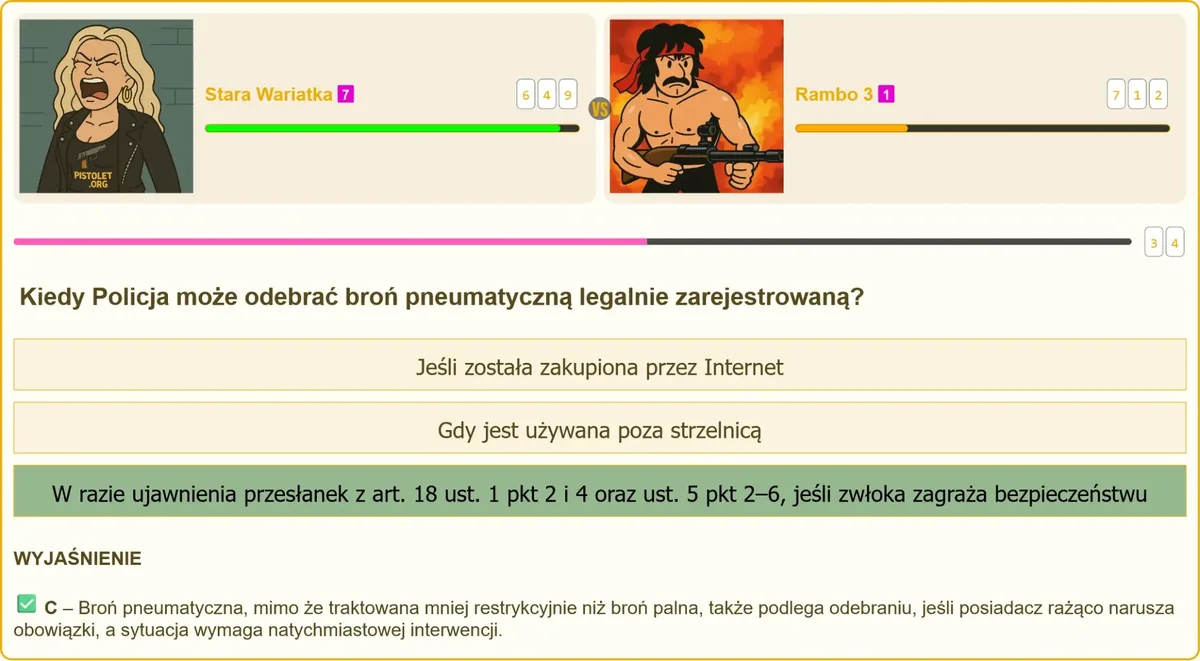 Przepisy o broni pneumatycznej - egzamin na patent strzelecki