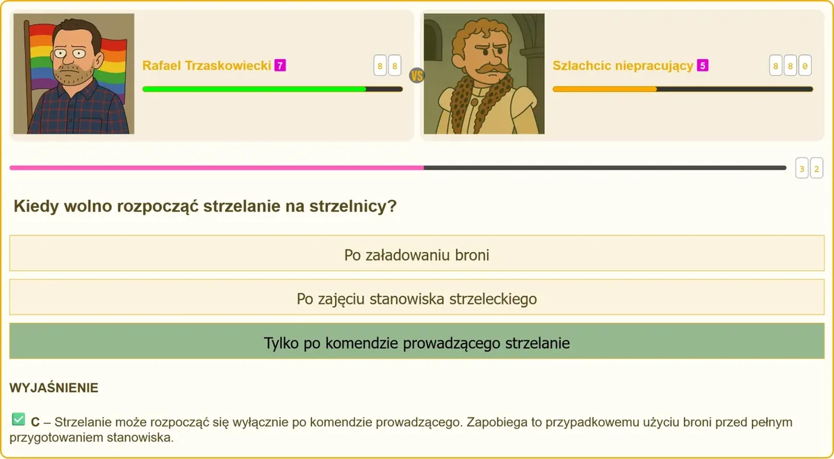 Prowadzący strzelanie wydający komendę do rozpoczęcia ćwiczeń