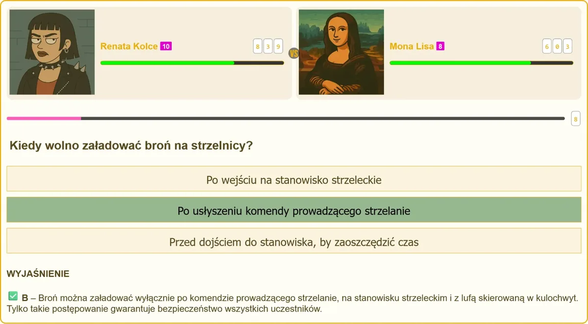 Schemat bezpiecznego ładowania broni na stanowisku strzeleckim