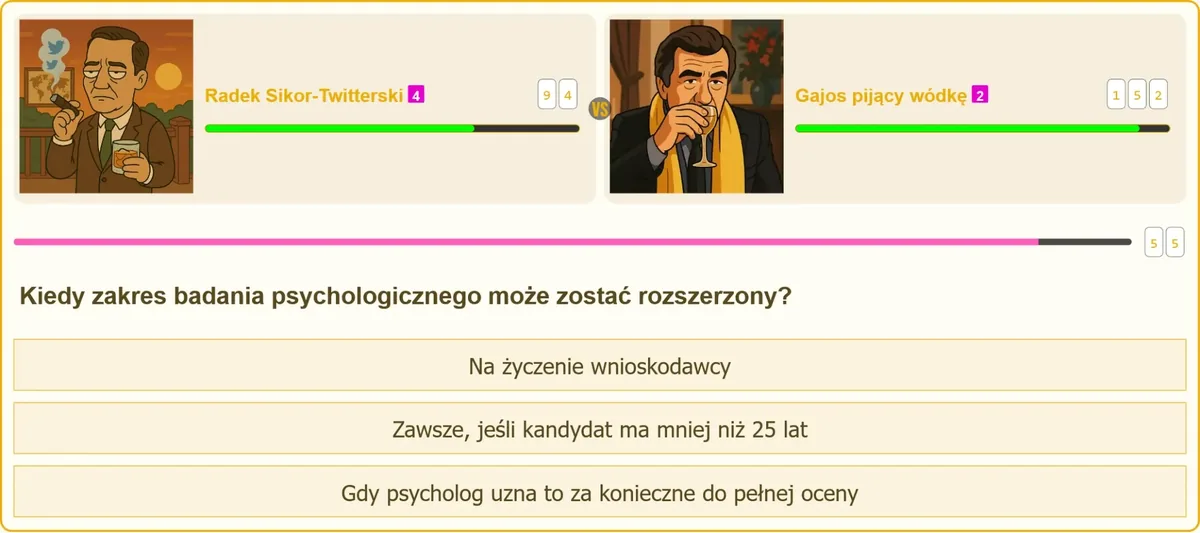Psycholog podczas badania kandydata na pozwolenie na broń