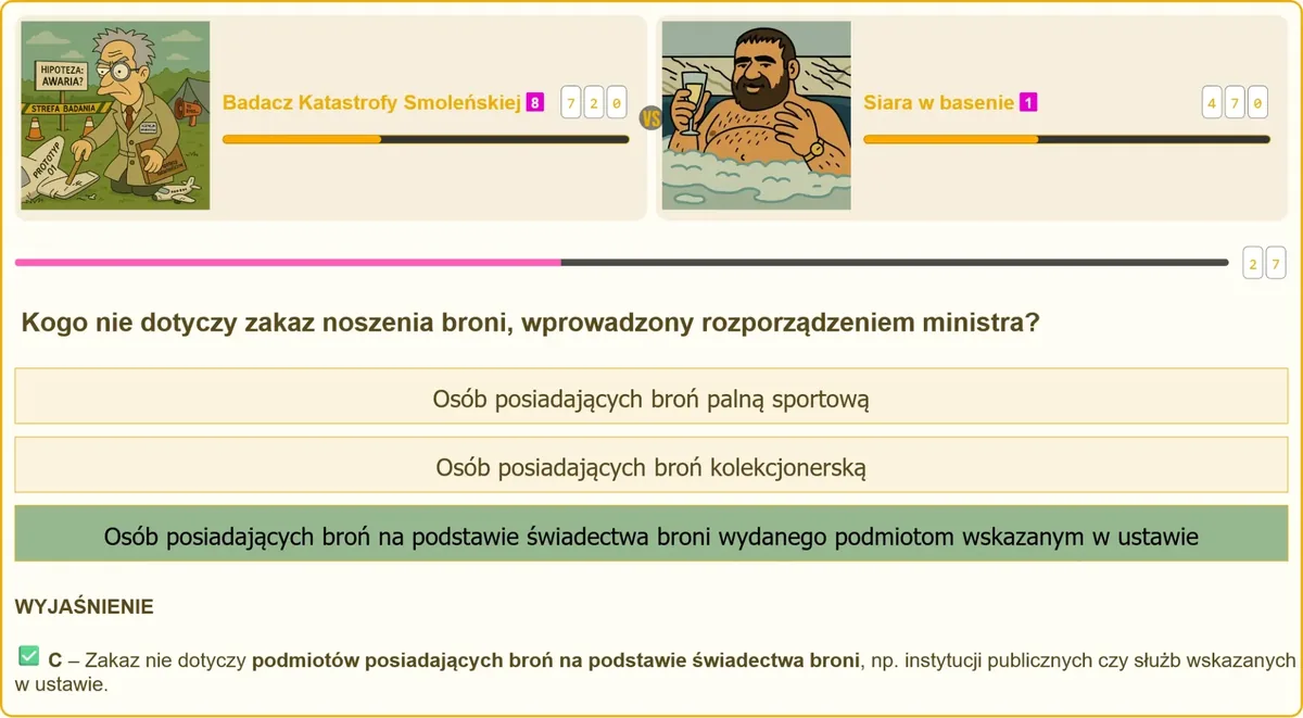 Zakaz noszenia broni i wyjątki wynikające z ustawy o broni i amunicji