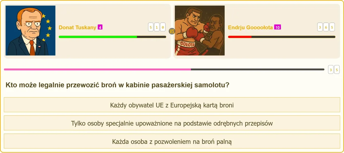 Zakaz przewozu broni w kabinie samolotu pasażerskiego