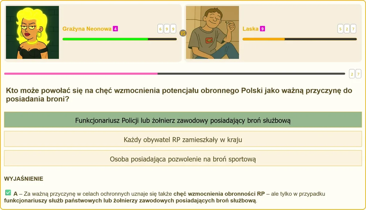 Ważna przyczyna posiadania broni według ustawy o broni i amunicji