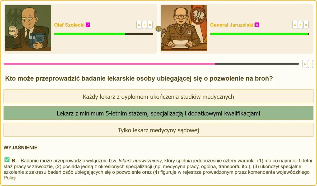 Wymagania wobec lekarza upoważnionego do badań na pozwolenie na broń
