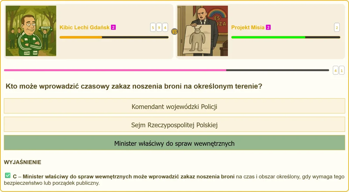 Rozporządzenie ministra spraw wewnętrznych dotyczące zakazu noszenia broni