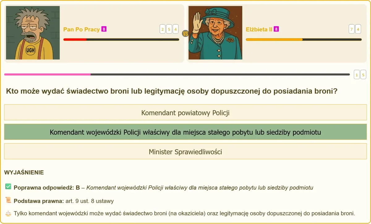 Wydanie świadectwa broni przez komendanta wojewódzkiego Policji