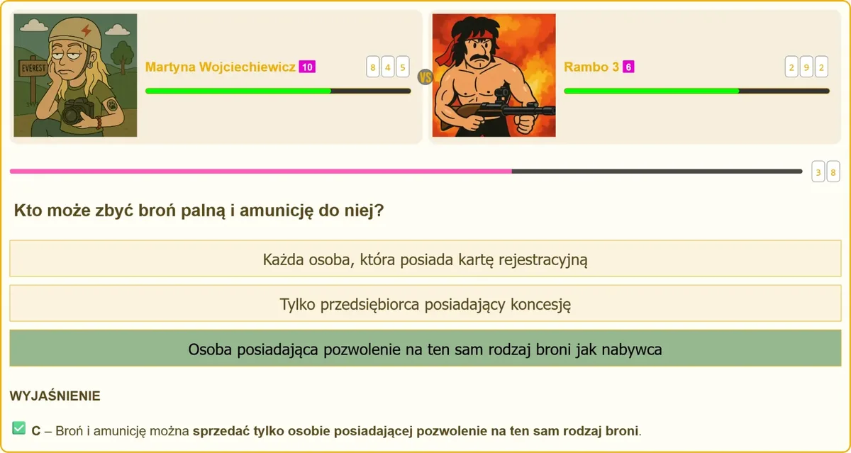 Przekazanie broni palnej między osobami posiadającymi pozwolenie