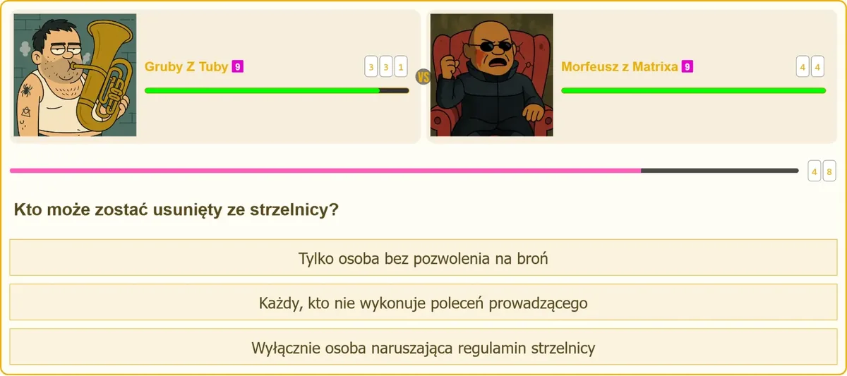 Prowadzący strzelanie kontroluje przestrzeganie zasad bezpieczeństwa na strzelnicy