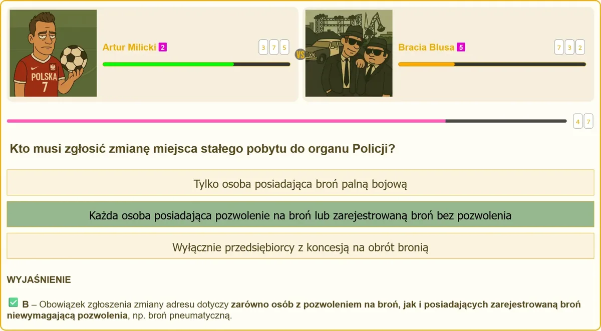 Zgłoszenie zmiany adresu posiadacza broni w organie Policji