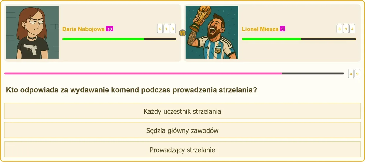 Odpowiada za komendy na strzelnicy