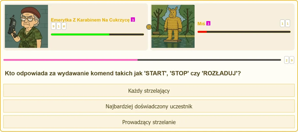 Prowadzący strzelanie wydaje komendę na strzelnicy