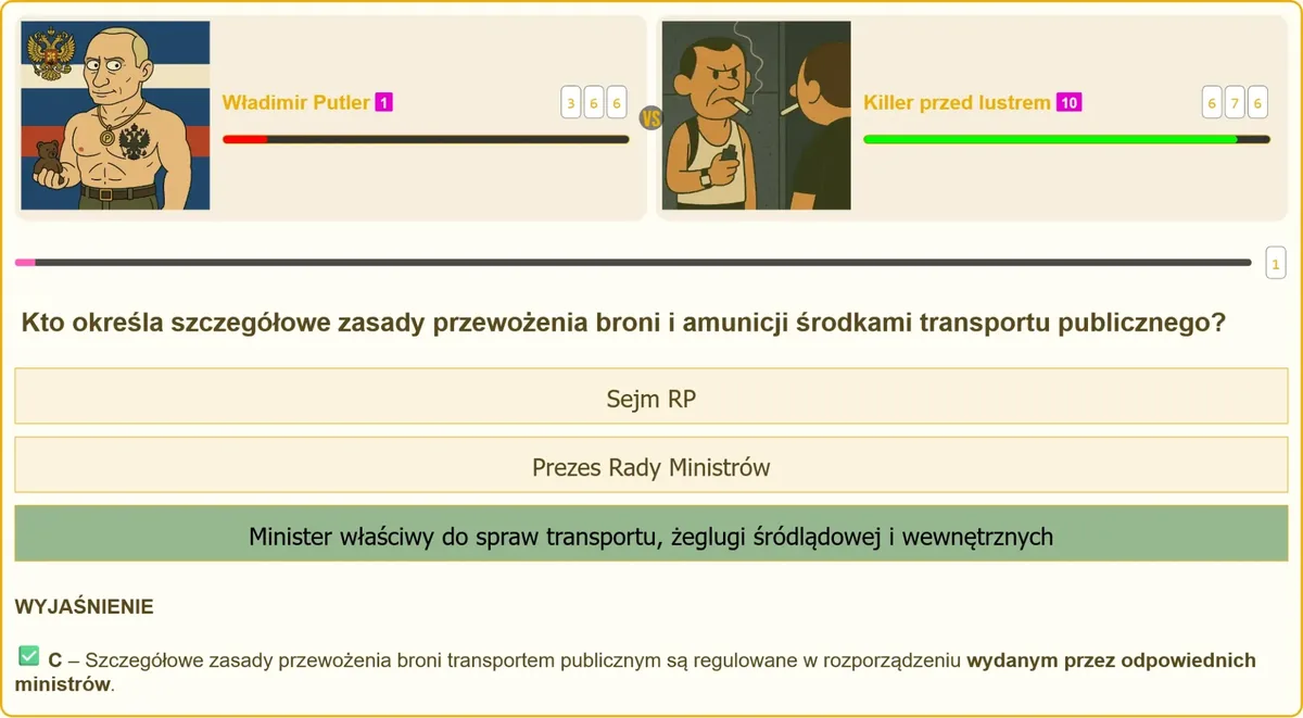 Przewóz broni transportem publicznym - podstawa prawna
