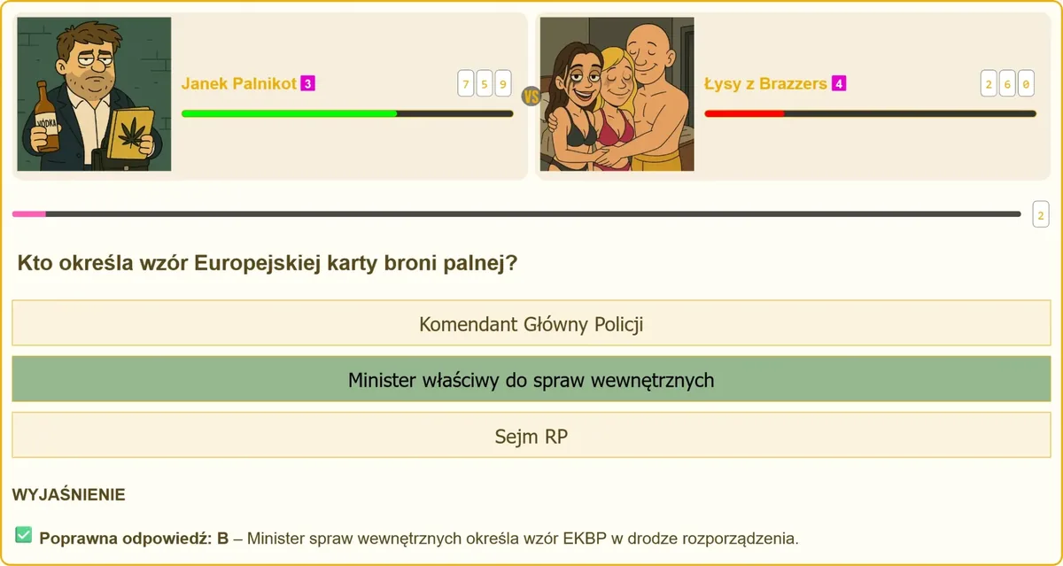 Wzór Europejskiej karty broni palnej ustalony w rozporządzeniu ministra