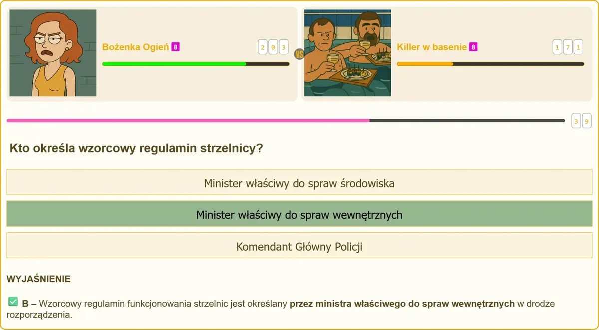 Minister właściwy do spraw wewnętrznych ustala wzorcowy regulamin strzelnicy