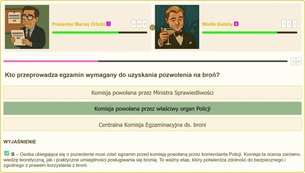 Komisja egzaminacyjna podczas egzaminu na pozwolenie na broń