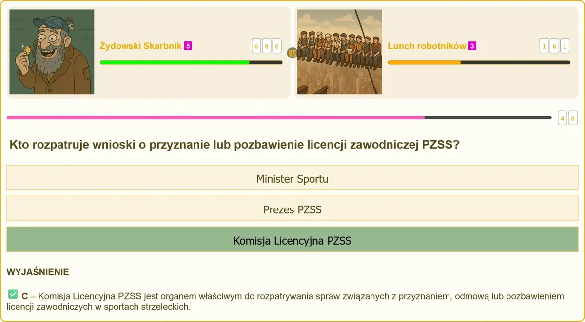 Komisja Licencyjna PZSS rozpatrująca wniosek o licencję zawodniczą