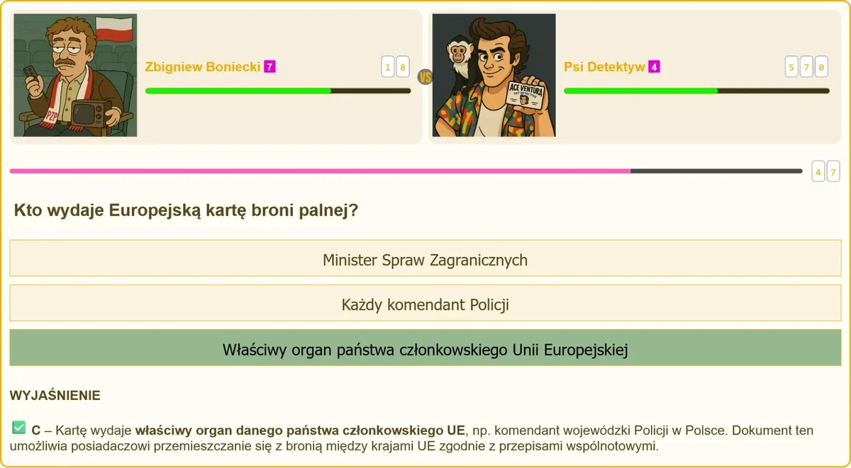 Europejska karta broni palnej wydawana przez komendanta wojewódzkiego Policji