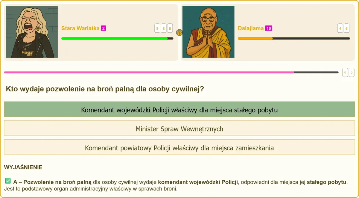 Wniosek o pozwolenie na broń palną rozpatrywany przez komendanta wojewódzkiego Policji