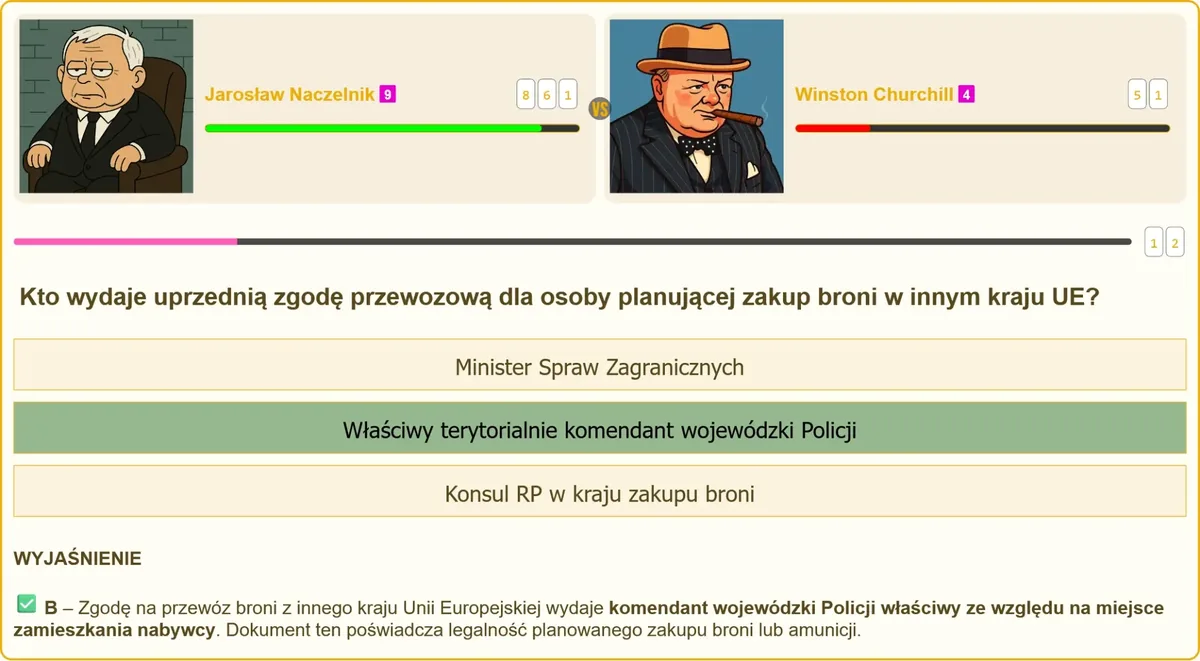 Zgoda przewozowa na zakup broni w innym kraju Unii Europejskiej