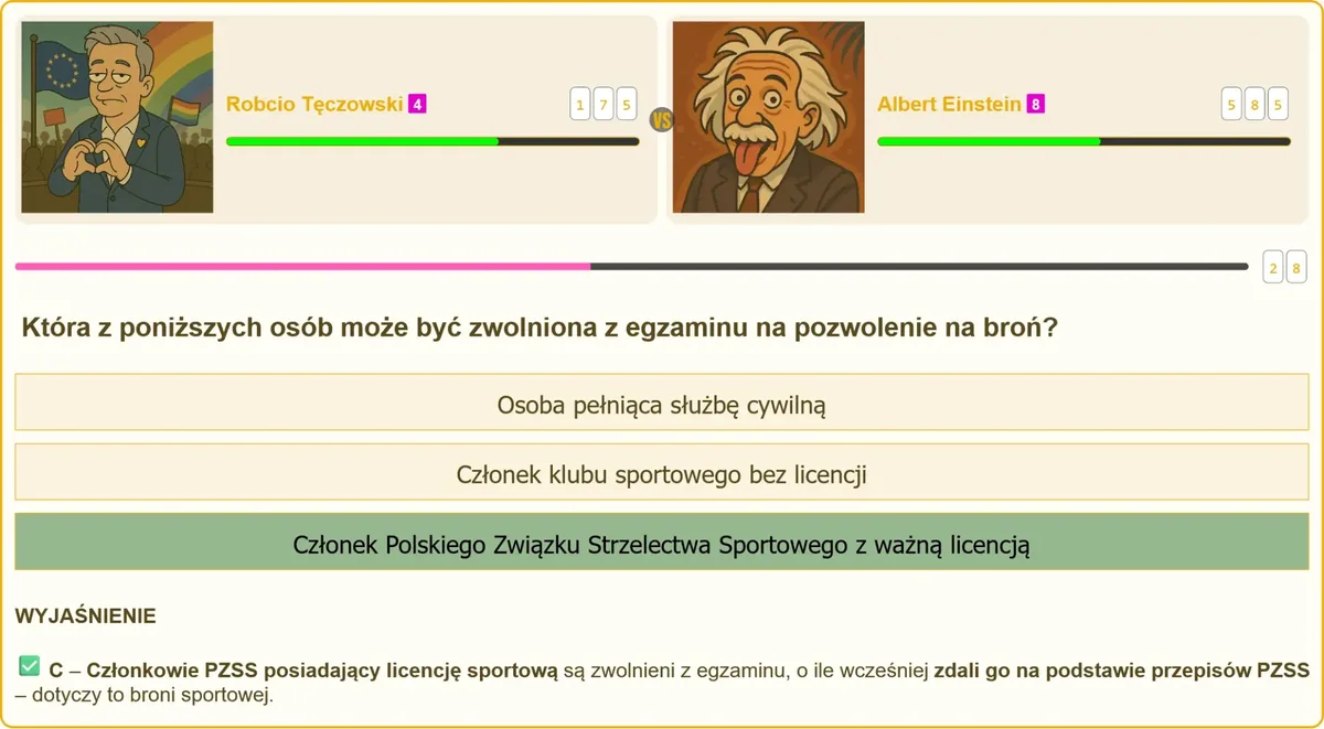 Egzamin na patent strzelecki - zwolnienie dla członków PZSS
