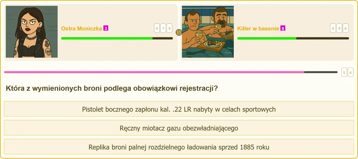 Pistolet bocznego zapłonu kalibru .22 LR podlegający rejestracji