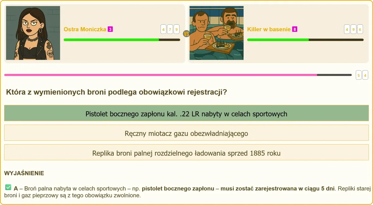 Porównanie broni wymagającej i niewymagającej rejestracji