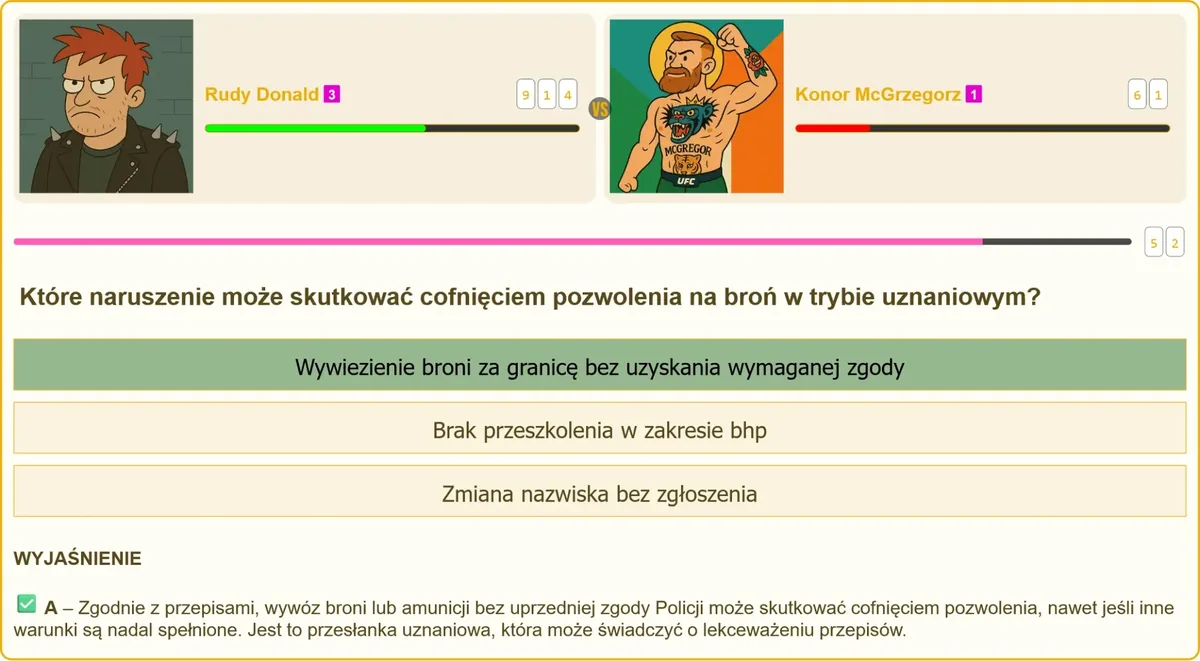 Przepisy dotyczące wywozu broni za granicę bez zgody