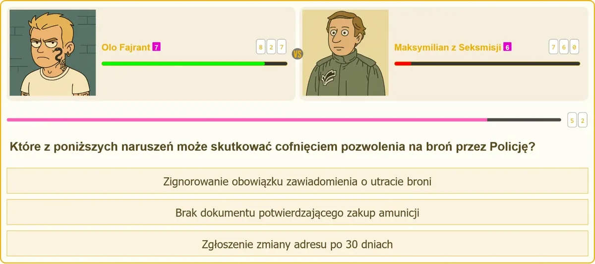 Naruszenia skutkujące cofnięciem pozwolenia na broń