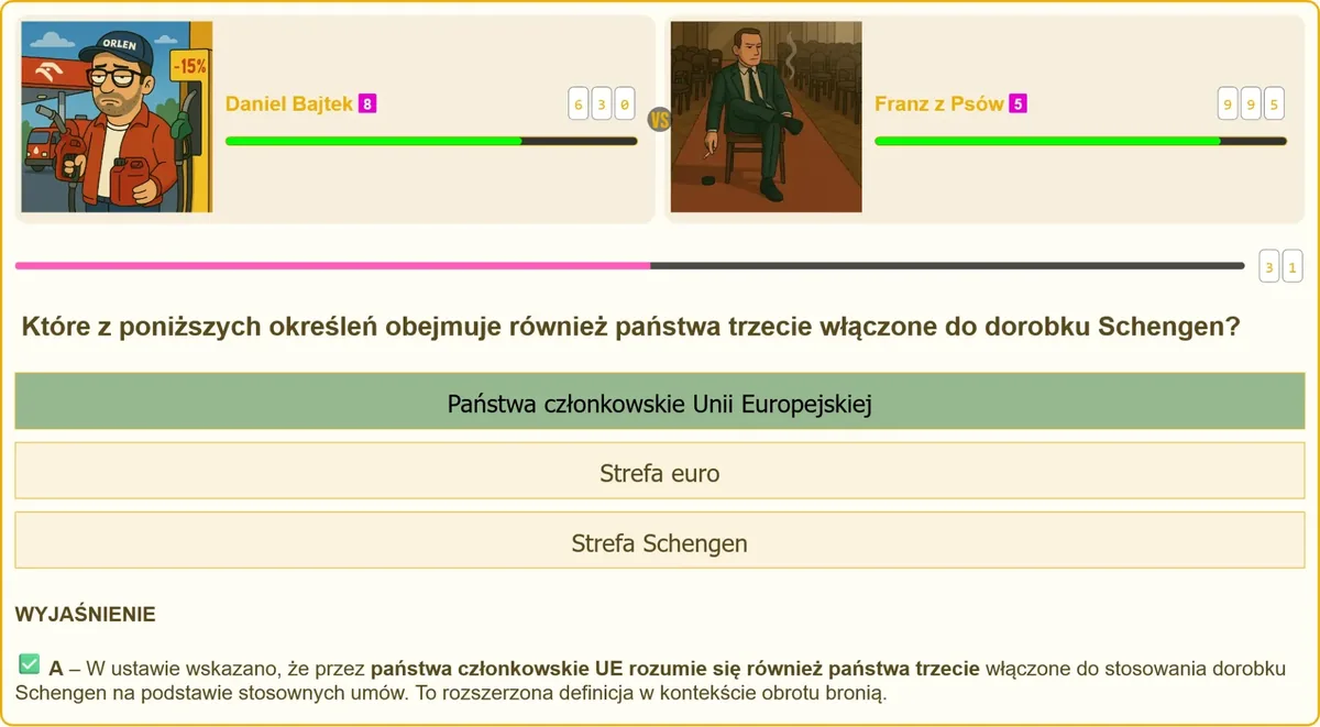 Państwa członkowskie UE a strefa Schengen w ustawie o broni i amunicji