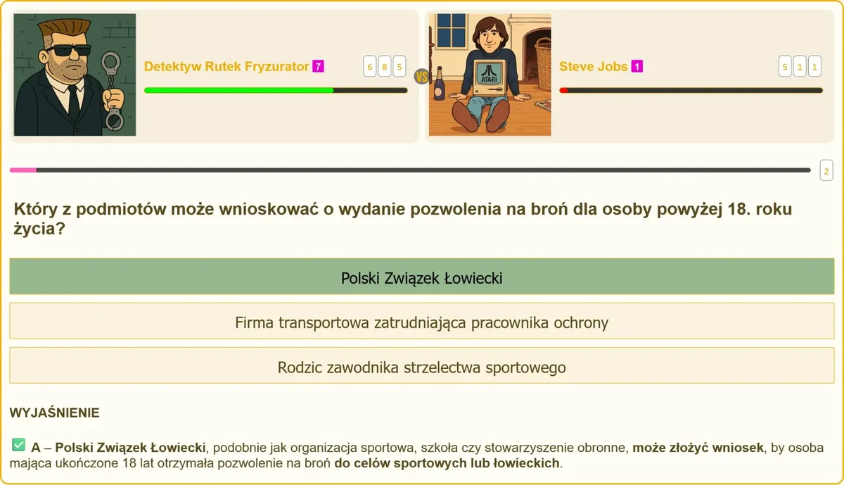 Wniosek o pozwolenie na broń składany przez organizację w imieniu osoby pełnoletniej