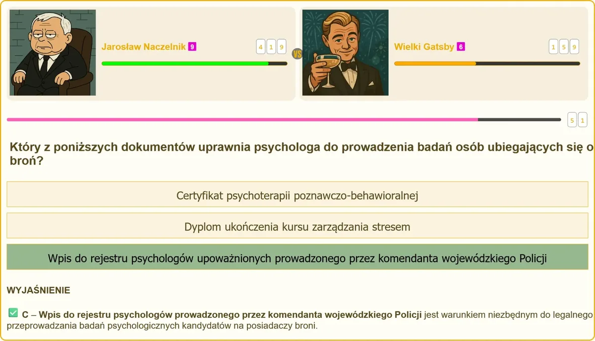 Egzamin na patent strzelecki – pytania testowe