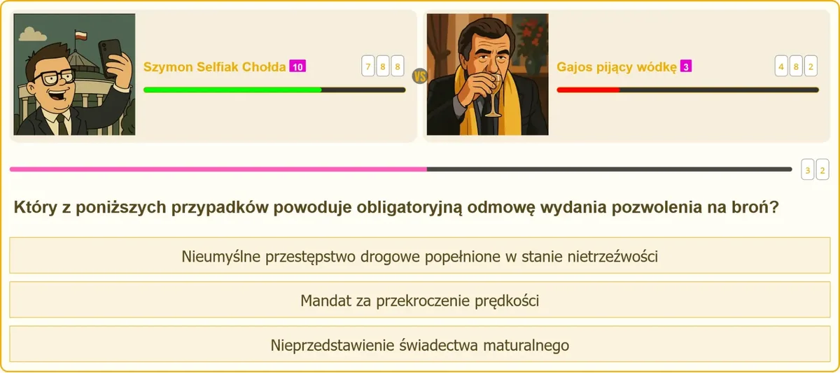 Obligatoryjna odmowa pozwolenia na broń za przestępstwo drogowe