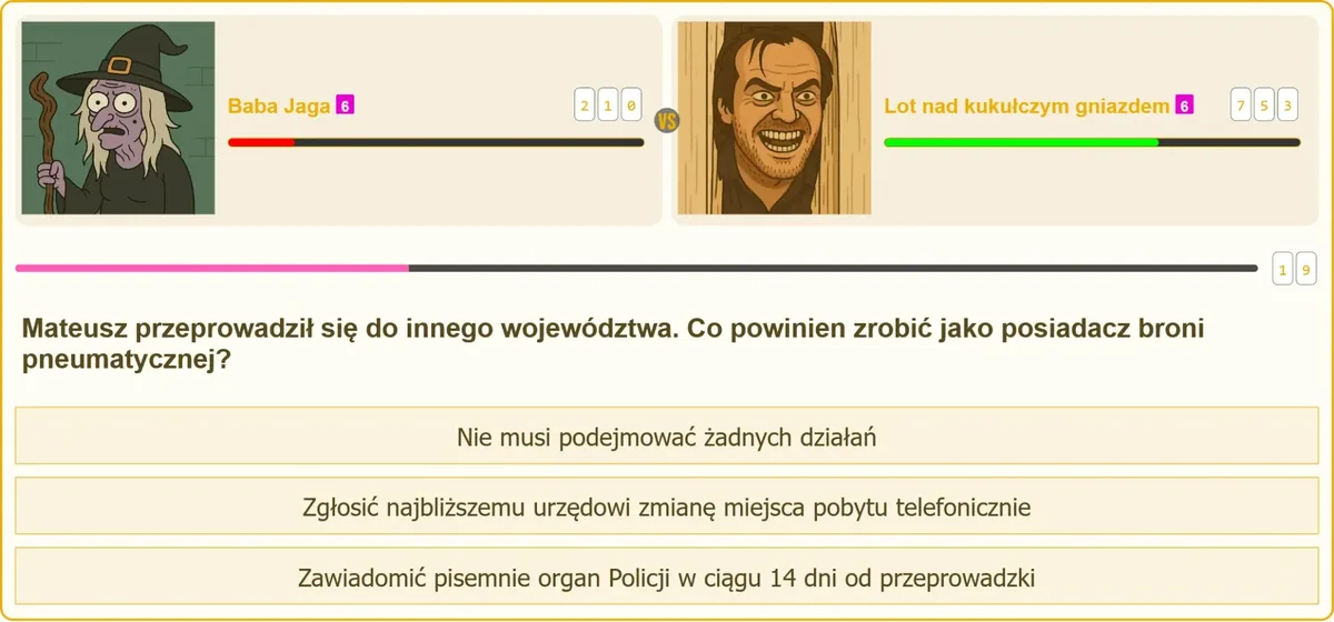 zgłoszenie zmiany miejsca zamieszkania posiadacza broni pneumatycznej