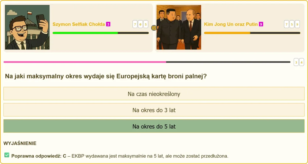 Okres ważności Europejskiej karty broni palnej