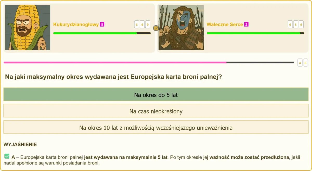 Okres ważności Europejskiej karty broni palnej