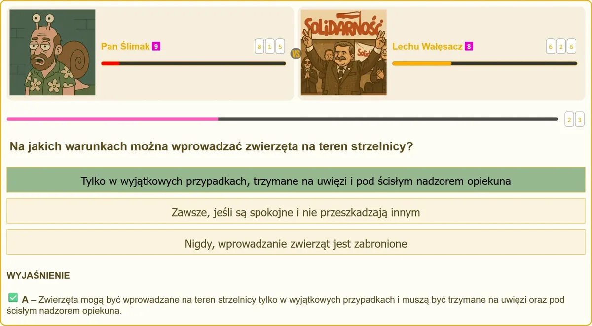 Zasady wprowadzania zwierząt na teren strzelnicy