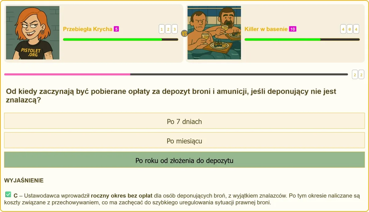 Ustawa o broni i amunicji – depozyt broni i termin bezpłatnego przechowywania