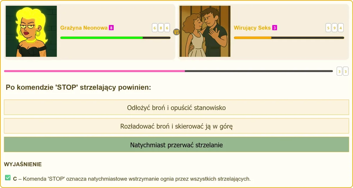 Egzamin na patent strzelecki – reakcja na komendę STOP
