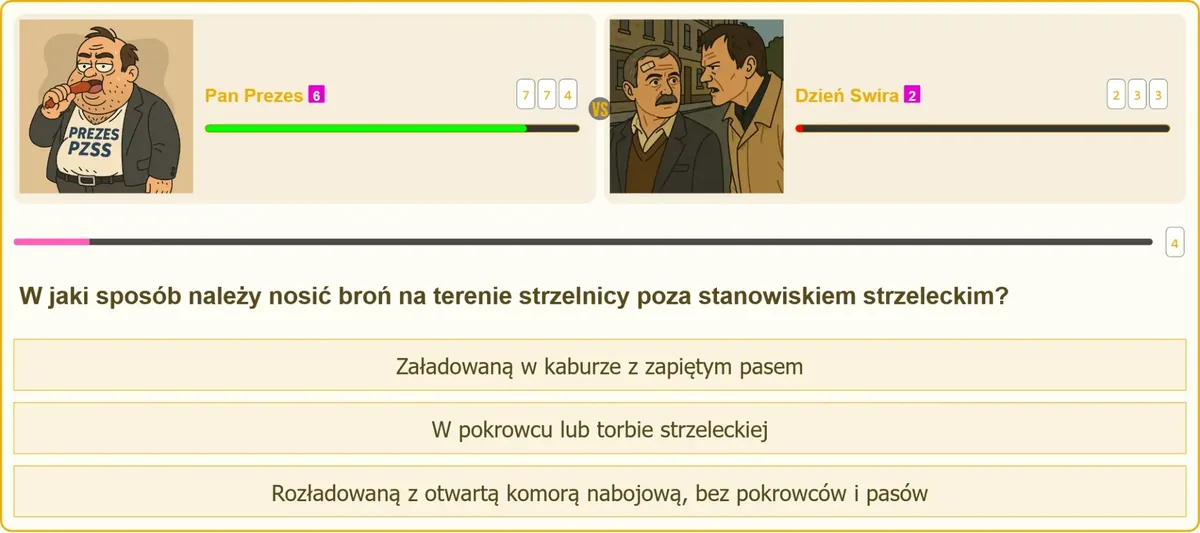 Zasady noszenia broni na strzelnicy poza stanowiskiem strzeleckim