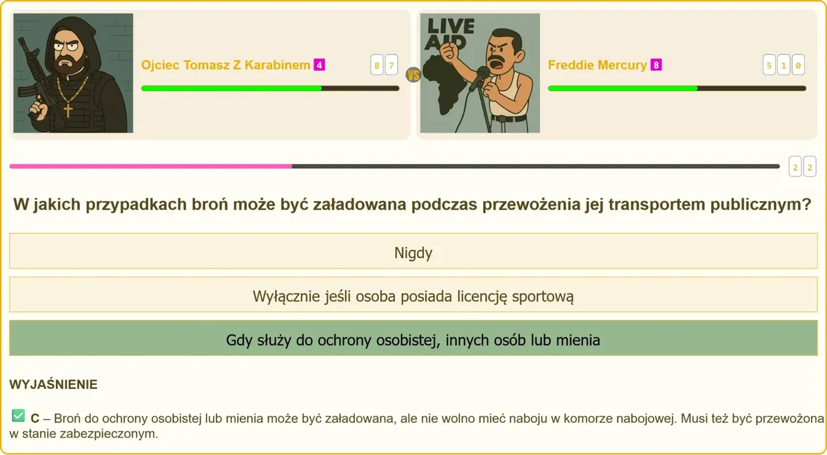 Przewóz załadowanej broni w transporcie publicznym