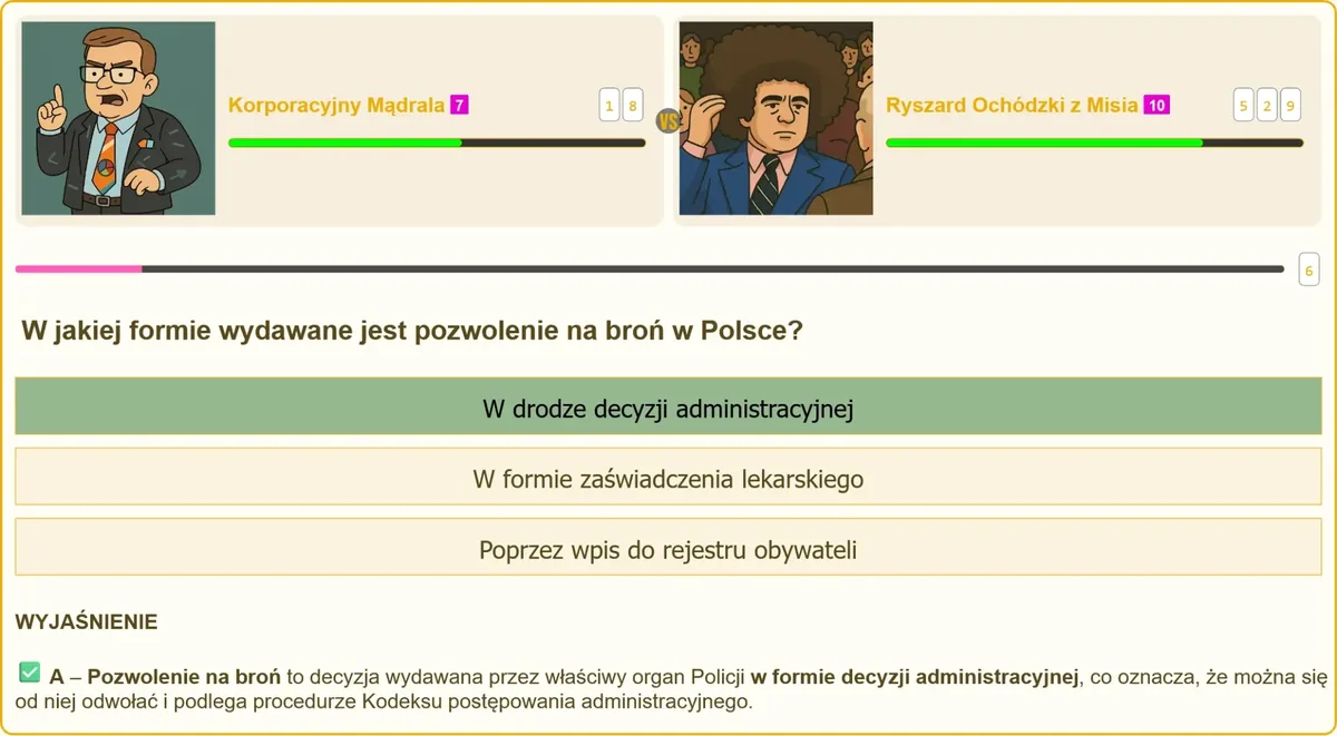 Procedura wydawania pozwolenia na broń w formie decyzji administracyjnej