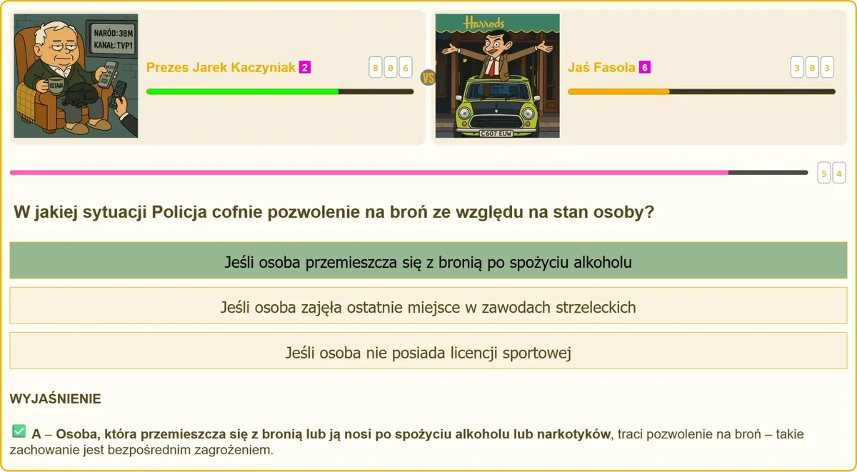 Egzamin na patent strzelecki - test pisemny