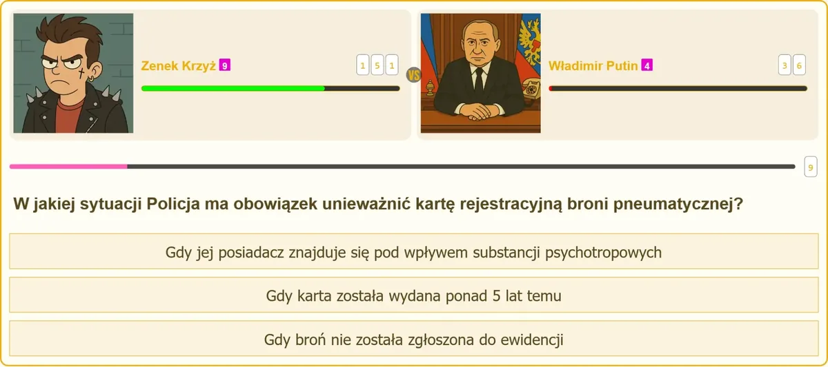 Unieważnienie karty rejestracyjnej broni pneumatycznej z powodu stanu odurzenia
