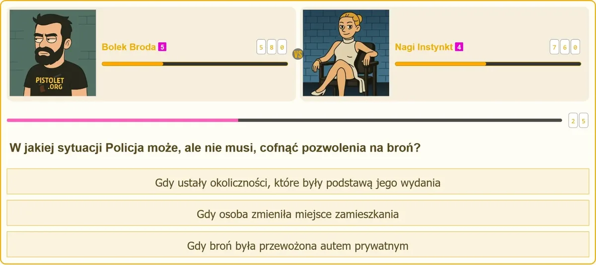 Cofnięcie pozwolenia na broń przez Policję – pytanie na patent strzelecki