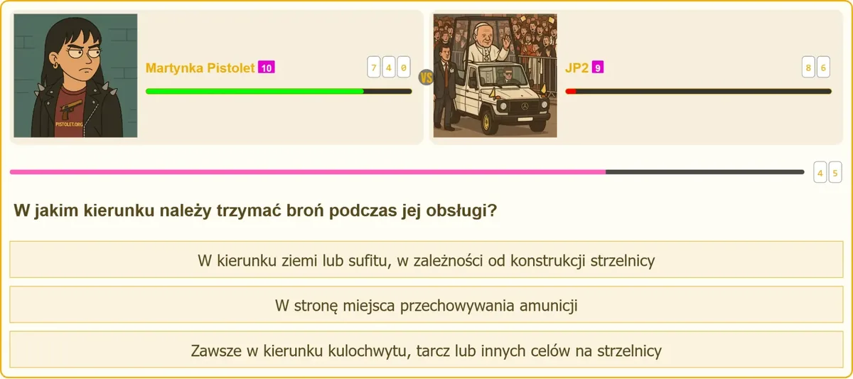 Prawidłowe trzymanie broni skierowanej w kulochwyt na strzelnicy