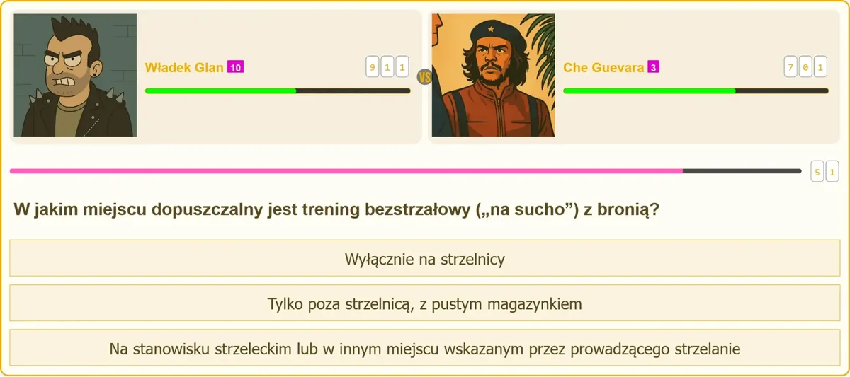 Trening bezstrzałowy na stanowisku strzeleckim