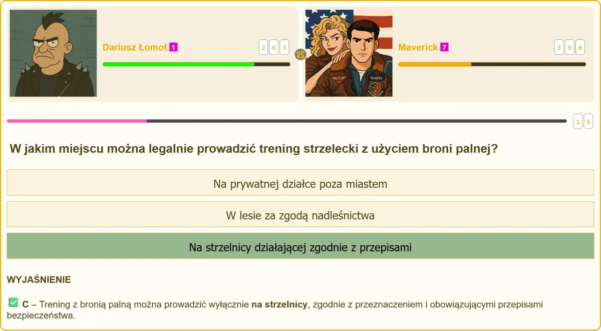 Prawidłowo zorganizowane stanowisko treningowe na strzelnicy