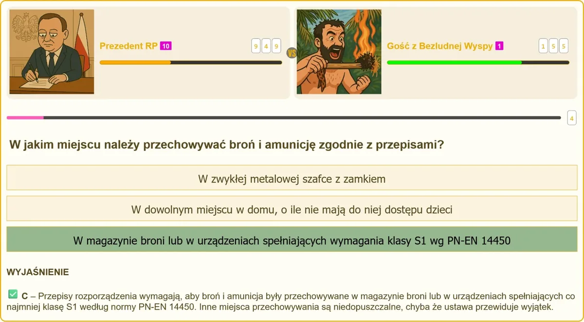 Sejf klasy S1 do przechowywania broni palnej i amunicji